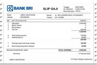 Contoh SLip Gaji Bank Rakyat Indonesia (BRI)