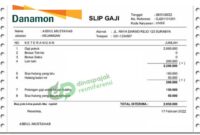 Contoh Slip Gaji Bank Danamon Terbaru