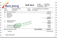 Contoh Slip Gaji Bank Jateng