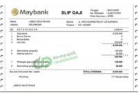 Contoh Slip Gaji Bank Maybank