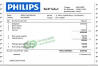 Contoh SlipGaji Philips Batam Indonesia Terbaru