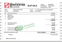 Contoh slip gaji bulanan PT Tjiwi Kimia Tbk