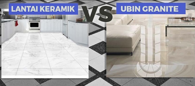 Gambar perbedaan lantai granit vs keramik