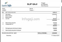 Contoh Slip Gaji Bank BJB Terbaru
