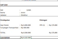 Contoh Slip Gaji Format Excel dan Word