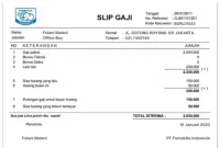 Contoh Slip Gaji Fumakilla Indonesia