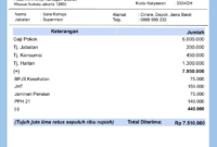 Contoh slip gaji karyawan Word