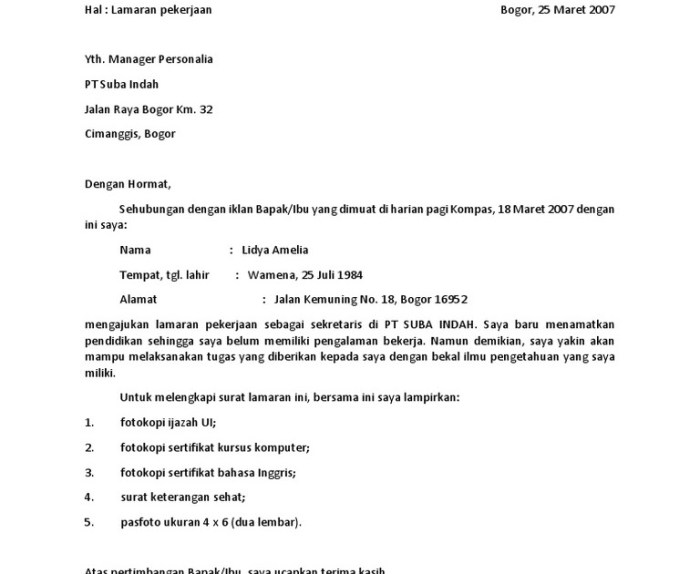 menyesuaikan surat lamaran terbaru
