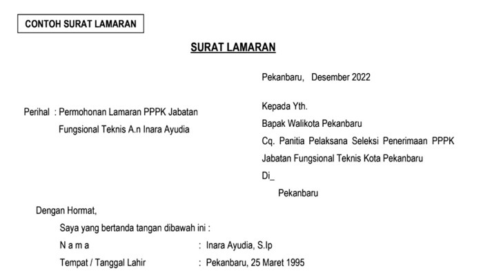 surat lamaran untuk pekerjaan teknis