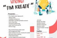 lamaran kerja posisi kreatif terbaru