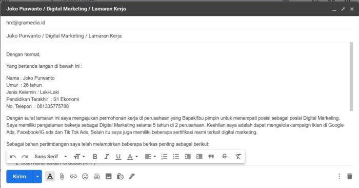 lamaran kerja untuk perusahaan asing terbaru