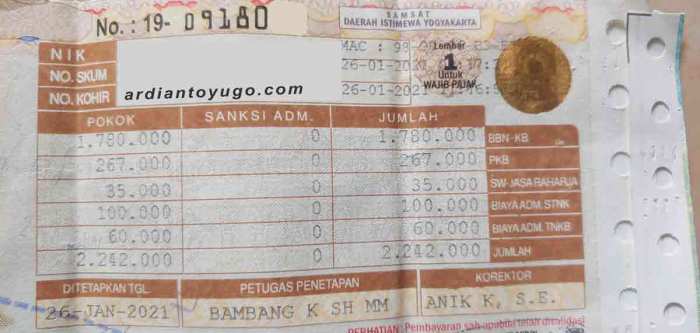 Pajak Lexi Motor: Daftar Pajak, Tarif, dan Cara Bayar terbaru