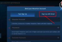 Moonton account sign up