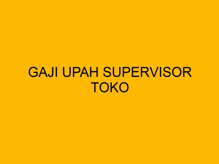 Gaji supervisor toko superindo