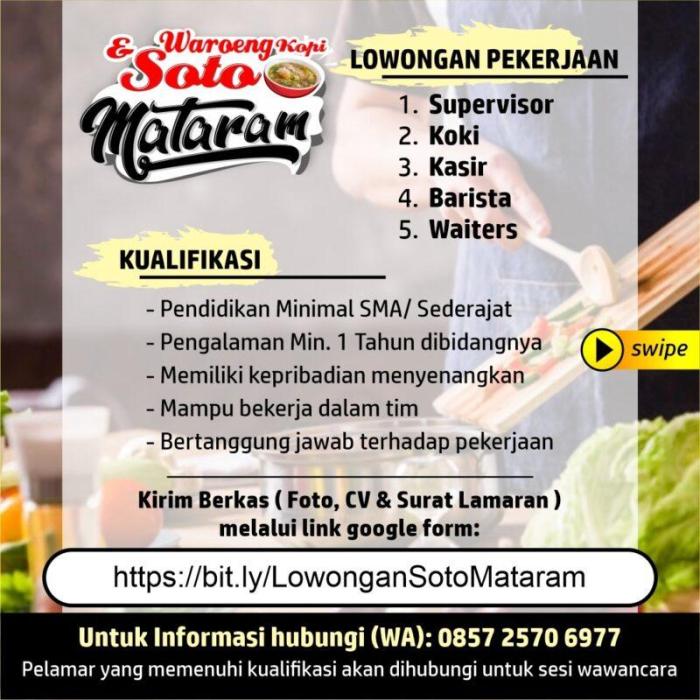 Gaji Karyawan Warung Makan Soto Banjar Pak Kumis