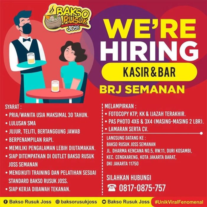 Gaji Karyawan Warung Makan Bakso Pak Roso