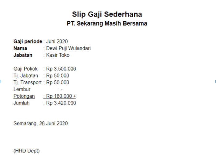 Gaji Karyawan PT Cahaya Sentosa Mandiri