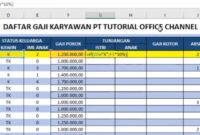Gaji Karyawan Excel Computer