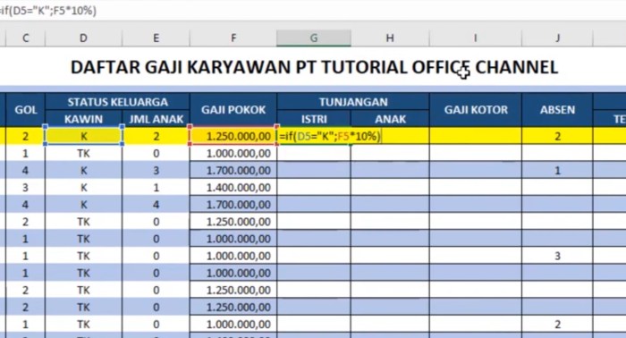 Gaji Karyawan Excel Computer