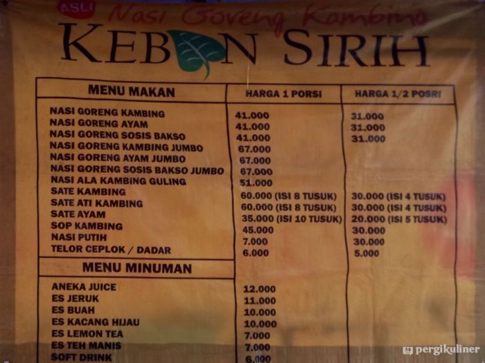 Gaji Karyawan Warung Makan Nasi Goreng Kambing Kebon Sirih