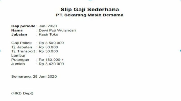 Gaji Karyawan Toko Komputer Advance