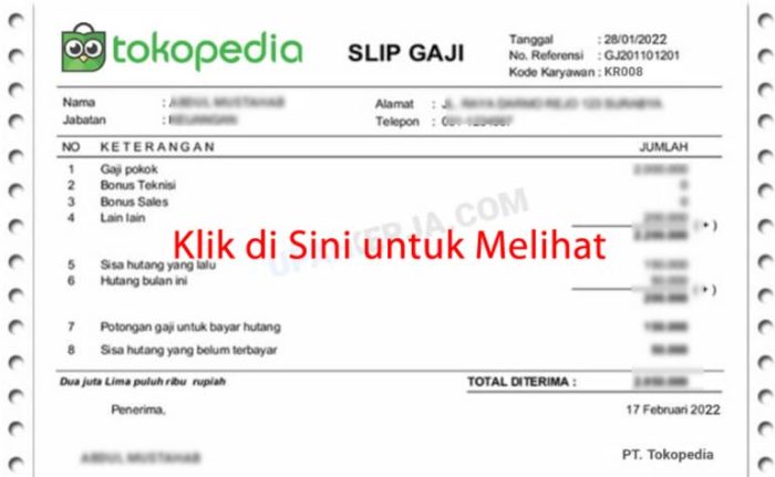 Gaji Karyawan Toko Sejahtera Rizki