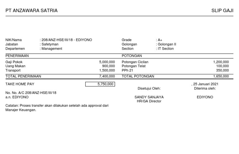 Gaji PT Krista Satria Kencana